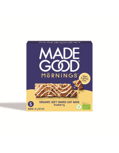 BATONY OWSIANE SOFT Z JAGODAMI W POLEWIE WANILIOWEJ BEZGLUTENOWE BIO (5 x 30 g) 150 g - MADEGOOD MORNINGS