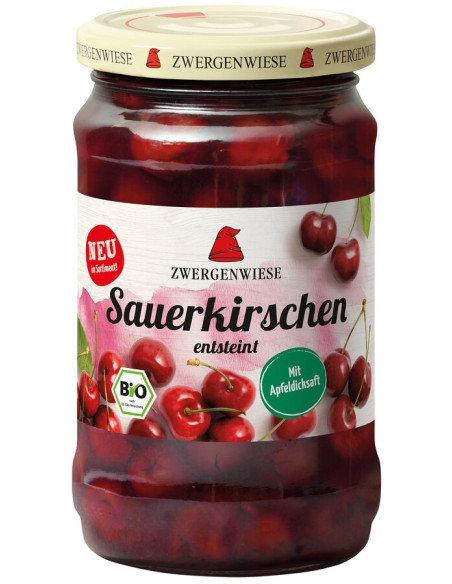 WIŚNIE W LEKKIM SYROPIE BEZGLUTENOWE BIO 360 g (195 g) (SŁOIK) - ZWERGENWIESE