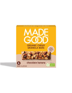 BATONY GRANOLA CRUNCHY Z CZEKOLADĄ I BANANEM BEZGLUTENOWE BIO (6 x 24 g) 144 g - MADEGOOD