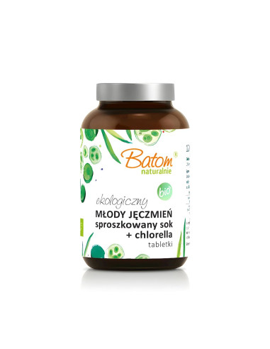 SOK Z MŁODEGO JĘCZMIENIA SPROSZKOWANY + CHLORELLA BIO 240 TABLETEK - BATOM