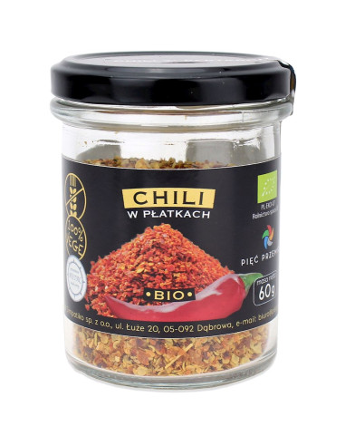 CHILI PŁATKI BEZGLUTENOWE BIO 60 g - PIĘĆ PRZEMIAN