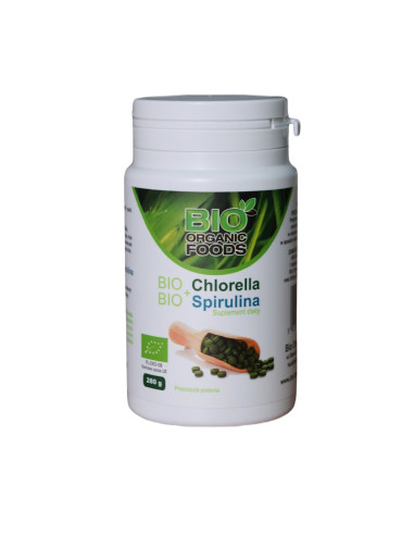 CHLORELLA PYRENOIDOSA + SPIRULINA BIO 560 TABLETEK - BIO ORGANIC FOODS