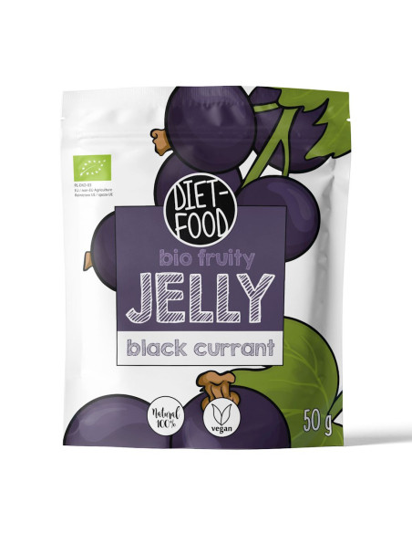 ŻELKI CZARNA PORZECZKA BEZ ŻELATYNY BIO 50 g - DIET-FOOD