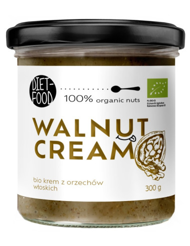 KREM Z ORZECHÓW WŁOSKICH PRAŻONYCH 100 % BIO 300 g - DIET-FOOD