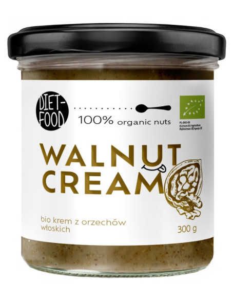 KREM Z ORZECHÓW WŁOSKICH PRAŻONYCH 100 % BIO 300 g - DIET-FOOD