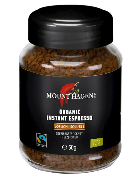 KAWA ROZPUSZCZALNA LIOFILIZOWANA ARABICA/ROBUSTA ESPRESSO FAIR TRADE BIO 50 g - MOUNT HAGEN
