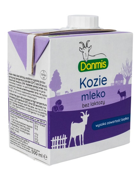 KOZIE MLEKO BEZ LAKTOZY UHT (2,5 % TŁUSZCZU) 500 ml - DANMIS