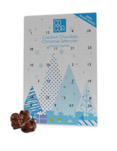 KALENDARZ ADWENTOWY Z CZEKOLADY KOKOSOWEJ BEZ DODATKU CUKRÓW BIO 180 g - COCOA (PRODUKT SEZONOWY)