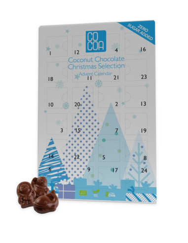 KALENDARZ ADWENTOWY Z CZEKOLADY KOKOSOWEJ BEZ DODATKU CUKRÓW BIO 180 g - COCOA (PRODUKT SEZONOWY)
