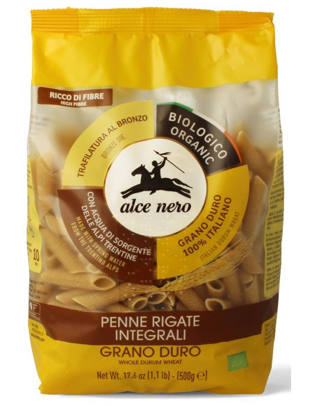 MAKARON (SEMOLINOWY RAZOWY) PENNE BIO 500 g - ALCE NERO