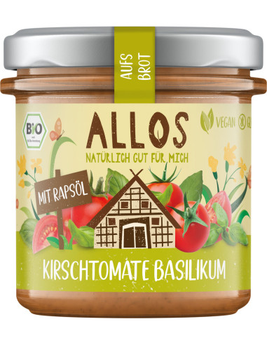 PASTA KREMOWA Z POMIDORAMI CHERRY I BAZYLIĄ BEZGLUTENOWA BIO 140 g - ALLOS