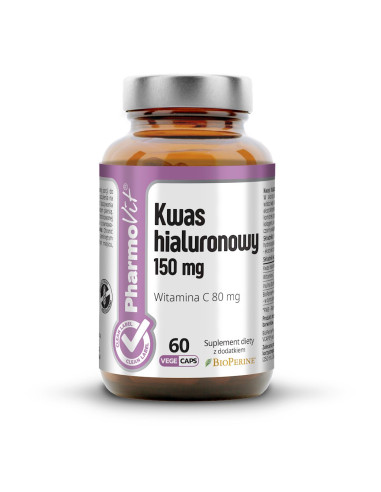 KWAS HIALURONOWY (150 mg) BEZGLUTENOWY 60 KAPSUŁEK - PHARMOVIT (CLEAN LABEL)