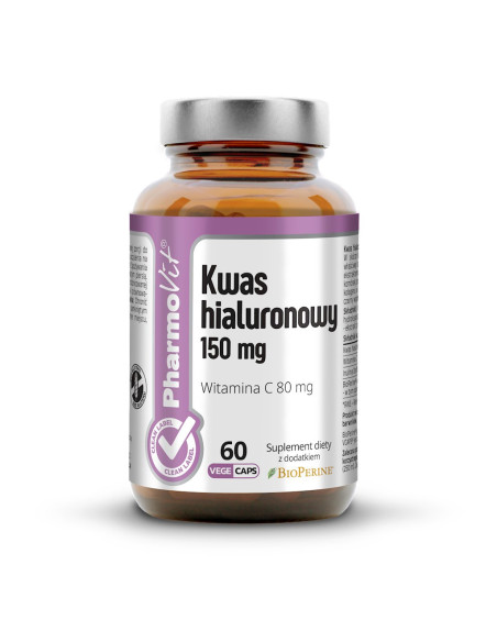 KWAS HIALURONOWY (150 mg) BEZGLUTENOWY 60 KAPSUŁEK - PHARMOVIT (CLEAN LABEL)