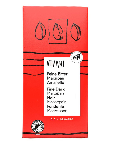 CZEKOLADA GORZKA Z NADZIENIEM MARCEPAN - AMARETTO BIO 100 g - VIVANI