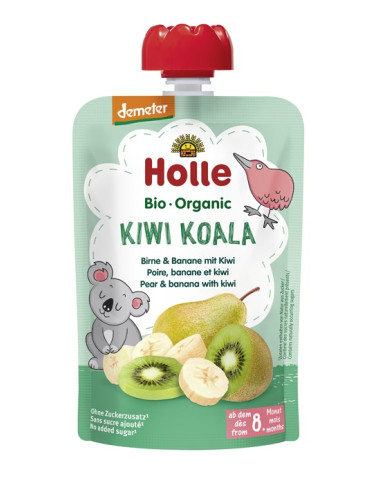 MUS KIWI KOALA (GRUSZKA - BANAN - KIWI) BEZ DODATKU CUKRÓW OD 8 MIESIĄCA DEMETER BIO 100 g - HOLLE