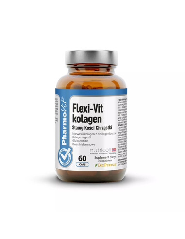 KAPSUŁKI NA WSPARCIE STAWÓW, KOŚCI I CHRZĄSTEK FLEXI-VIT KOLAGEN BEZGLUTENOWE 60 szt. - PHARMOVIT (CLEAN LABEL)