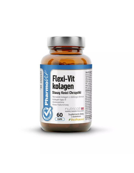 KAPSUŁKI NA WSPARCIE STAWÓW, KOŚCI I CHRZĄSTEK FLEXI-VIT KOLAGEN BEZGLUTENOWE 60 szt. - PHARMOVIT (CLEAN LABEL)