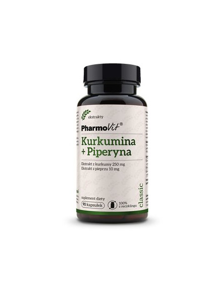 KURKUMINA + PIPERYNA BEZGLUTENOWE 90 KAPSUŁEK - PHARMOVIT (CLASSIC)