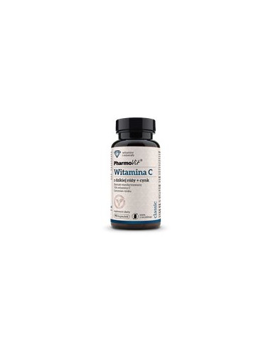 WITAMINA C Z DZIKIEJ RÓŻY + CYNK BEZGLUTENOWE 90 KAPSUŁEK - PHARMOVIT (CLASSIC)