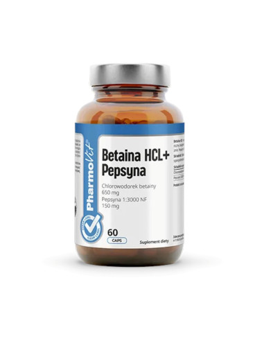 BETAINA + PEPSYNA BEZGLUTENOWA 60 KAPSUŁEK - PHARMOVIT (CLEAN LABEL)