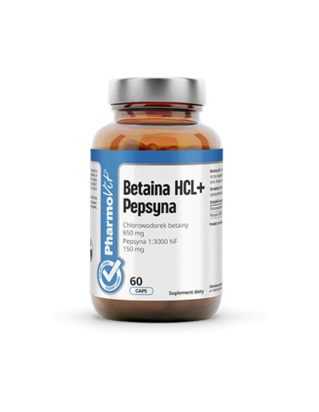 BETAINA + PEPSYNA BEZGLUTENOWA 60 KAPSUŁEK - PHARMOVIT (CLEAN LABEL)