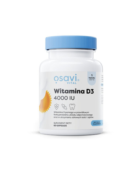 WITAMINA D3 100 mcg (4000 j.m) BEZGLUTENOWA 60 KAPSUŁEK - OSAVI