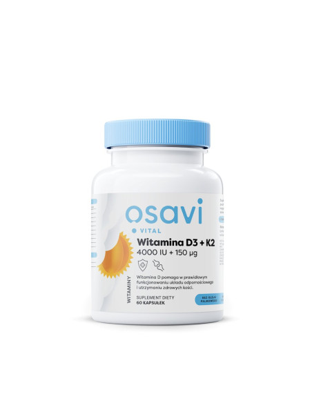 WITAMINA K2 + D3 BEZGLUTENOWA 60 KAPSUŁEK - OSAVI