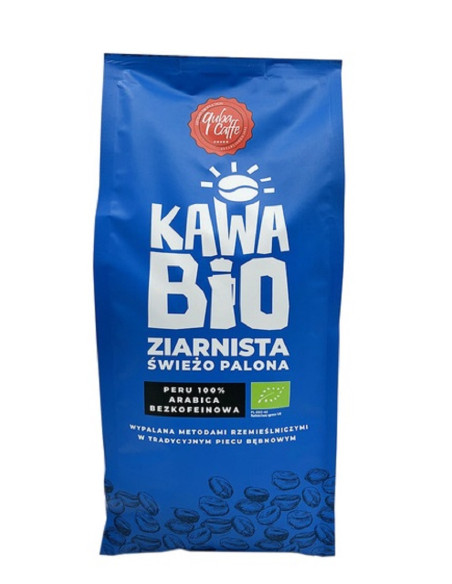 KAWA ZIARNISTA BEZKOFEINOWA ARABICA 100 % PERU BIO 1 kg - QUBA CAFFE