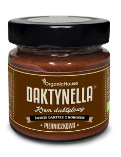 KREM KOKOS - DAKTYLE MEDJOOL - PIERNICZKOWY BEZGLUTENOWY BIO 190 g - ORGANICHOUSE (DAKTYNELLA) (PRODUKT SEZONOWY)