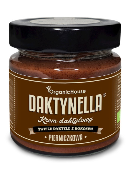 KREM KOKOS - DAKTYLE MEDJOOL - PIERNICZKOWY BEZGLUTENOWY BIO 190 g - ORGANICHOUSE (DAKTYNELLA) (PRODUKT SEZONOWY)