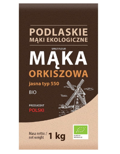MĄKA ORKISZOWA JASNA TYP 550 BIO 1 kg - BIO LIFE (MĄKI PODLASKIE)