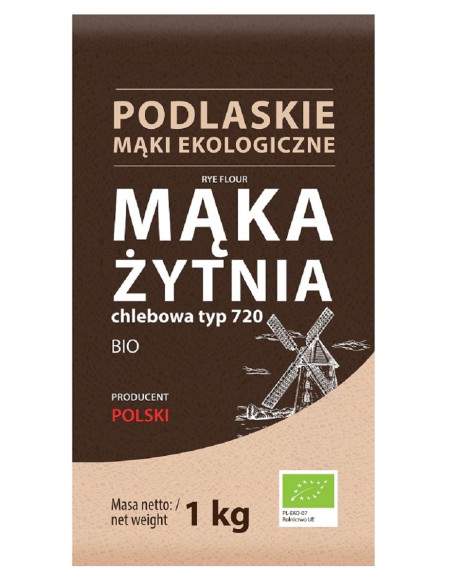 MĄKA ŻYTNIA CHLEBOWA TYP 720 BIO 1 kg - BIO LIFE (MĄKI PODLASKIE)