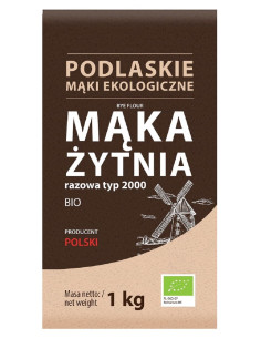 MĄKA ŻYTNIA RAZOWA TYP 2000 BIO 1 kg - BIO LIFE (MĄKI PODLASKIE)