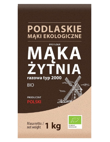 MĄKA ŻYTNIA RAZOWA TYP 2000 BIO 1 kg - BIO LIFE (MĄKI PODLASKIE)