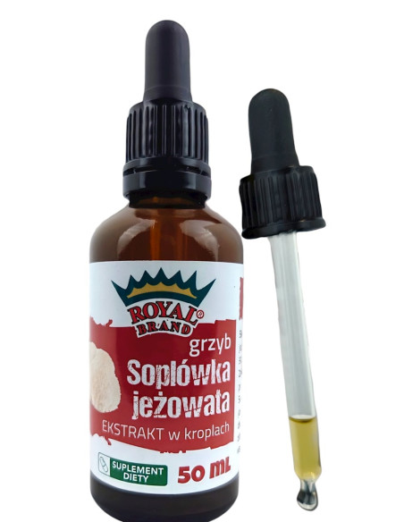 GRZYBY SOPLÓWKA JEŻOWATA (LION'S MANE) EKSTRAKT W KROPLACH 50 ml - ROYAL BRAND