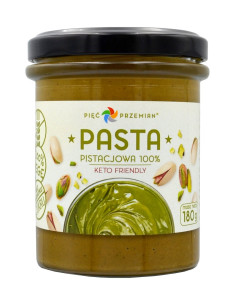 KREM Z PISTACJI PRAŻONYCH 100 % BEZGLUTENOWY 180 g - PIĘĆ PRZEMIAN