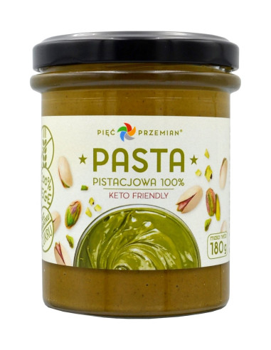 KREM Z PISTACJI PRAŻONYCH 100 % BEZGLUTENOWY 180 g - PIĘĆ PRZEMIAN