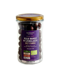 KULKI MANGO W CZEKOLADZIE BEZ DODATKU CUKRÓW BEZGLUTENOWE BIO 300 g - BIOSSOM