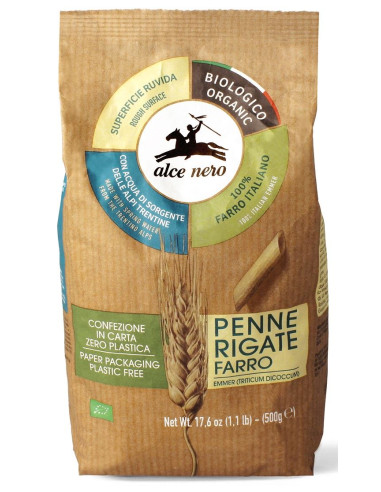 MAKARON (Z PŁASKURKI) PENNE BIO 500 g - ALCE NERO