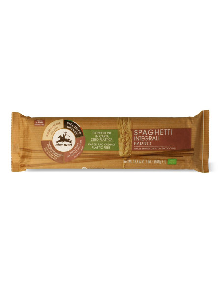 MAKARON (Z PŁASKURKI RAZOWY) SPAGHETTI BIO 500 g - ALCE NERO