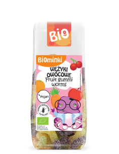WĘŻYKI OWOCOWE BEZ ŻELATYNY BEZGLUTENOWE BIO 100 g - BIOMINKI
