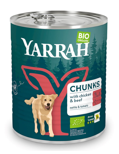 (DLA PSA) KARMA Z WOŁOWINĄ, POKRZYWĄ I POMIDOREM BIO 820 g - YARRAH