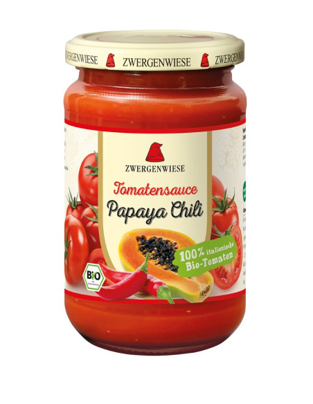 SOS POMIDOROWY PAPAYA - CHILI (PIKANTNY) BEZGLUTENOWY BIO 340 ml - ZWERGENWIESE