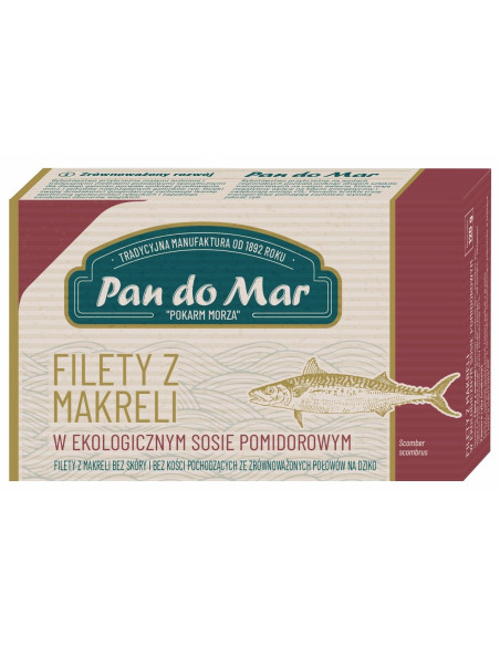 MAKRELA FILETY W BIO SOSIE POMIDOROWYM 120 g - PAN DO MAR
