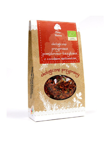 PRZYPRAWA POMIDOROWO - BAZYLIOWA Z CZOSNKIEM NIEDŹWIEDZIM BIO 40 g - DARY NATURY
