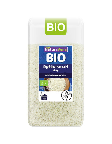 RYŻ BASMATI BIAŁY BEZGLUTENOWY BIO 500 g - NATURAVENA