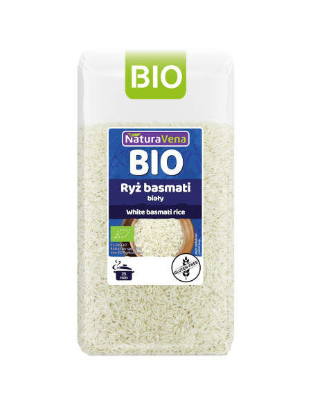 RYŻ BASMATI BIAŁY BEZGLUTENOWY BIO 500 g - NATURAVENA