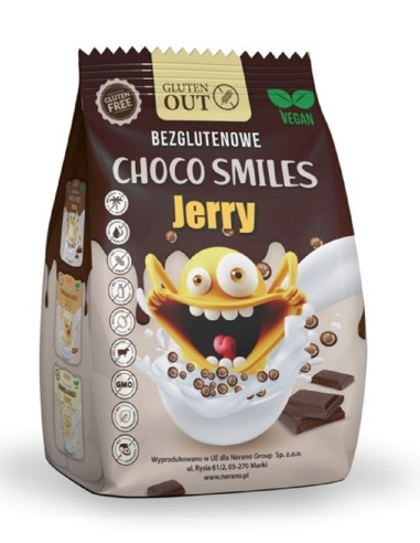 CHRUPKI ZBOŻOWE KAKAOWE SMILES BEZGLUTENOWE 375 g - JERRY GLUTEN OUT
