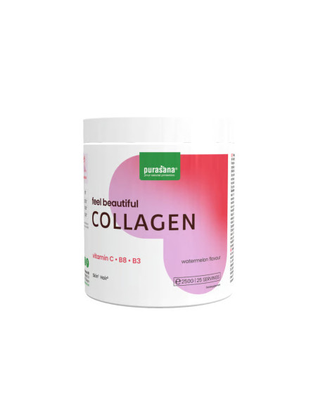 KOLAGEN O SMAKU ARBUZOWYM FEEL BEAUTIFUL BEZGLUTENOWY 250 g - PURASANA