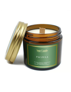 ŚWIECA SOJOWA ZAPACHOWA Z DREWNIANYM KNOTEM PACZULA 120 ml - YOUR CANDLE
